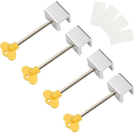 Verrous de sécurité enfant réglables pour fenêtres coulissantes - Ensemble de 4 verrous en alliage d'aluminium (1/5)