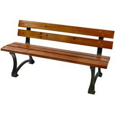 1PZ PANCHINA PESANTE GHISA BRONZATA LEGNO COLOR TEAK - cm.150x58x72h. - peso Kg.24
