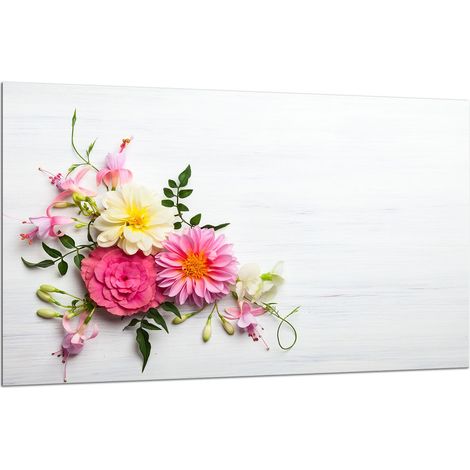 PLAQUE DE PROTECTION EN VERRE POUR CUISINIÈRE 80x52 FLEURS (1/5)