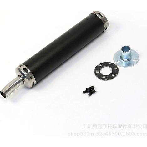 Silencieux d'échappement, pièces modifiées de silencieux d'échappement en acier inoxydable de 22 mm pour moto 2 temps (noir) (1/3)