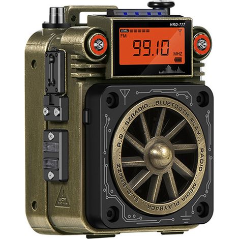 Radio multifonctionnelle avec bandes FM/AM/SW/WB, lecteur portable, compatible avec la lecture de cartes TF, six modes d'égalisation, alarme SOS, antenne télescopique de type T, avec dragonne et croch (1/4)