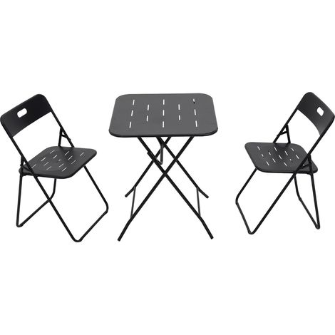 Conjunto mesa y sillas jardín plegable acero OKMYHOME (1/5)