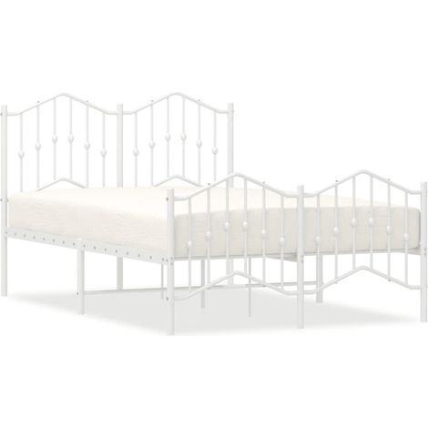 Maison Exclusive - Cadre de lit métal sans matelas et pied de lit blanc 120x190 cm (1/5)