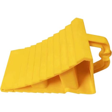 Cale de roue - 1 unité - Jaune vif - Pour camping-cars, remorques, camions - Convient à la plupart des tailles de pneus (1/5)