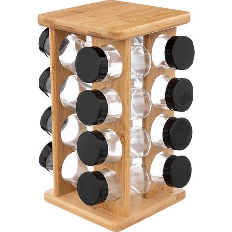 Soporte giratorio para 16 tarros de especias de bambú  - 5five (1/5)
