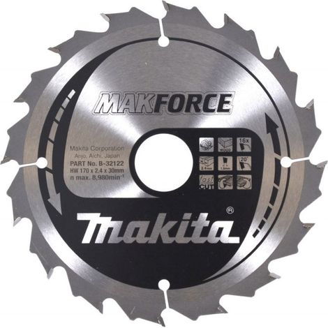 Makita Kreissägeblatt MAKFORCE 170/30 mm, 16 Zähne, 1,5 mm, Holz