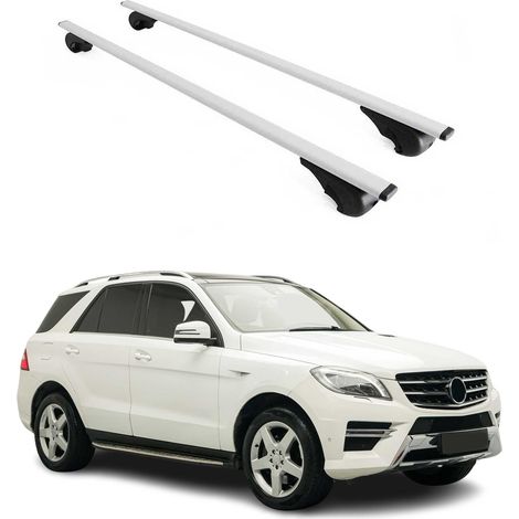 OMAC Dachträger Querträger für Mercedes M Klasse GLE W166 2012-2019 – Abschließbar – Max. 75 kg – 2 Stangen Stahl Silber (1/5)