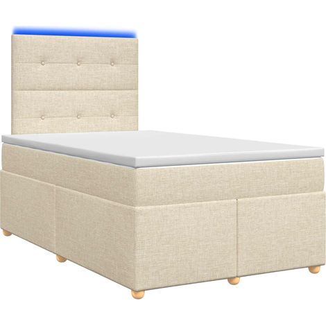 Maison Exclusive - Letto box spring con materasso Crema 120 x 200 cm Tessuto (1/5)