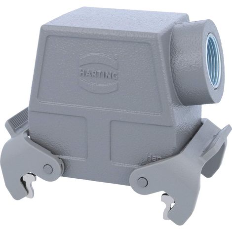 HARTING Han 32A Tüllengehäuse hoch, 1xM25 seitlicher Kabelabgang, mit 2 Querbügeln Verschraubung M25 Klemmbereich 9,0mm - 17,0mm - 1 Stück (1/3)