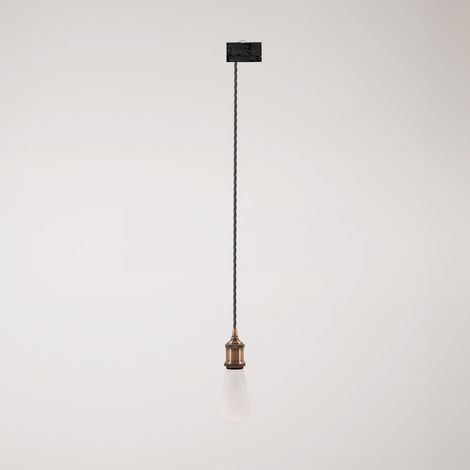 Creative Cables - Candeeiro suspenso de carris vintage com cabo entrançado - lâmpada não incluída