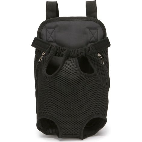 Sac à dos pour animaux de compagnie, sac de voyage ajustable pour chats et chiens, pattes libres, facile à attacher, taille moyenne, noir (1/3)