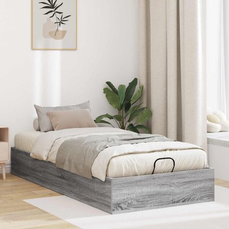 Ottoman Bettgestell mit Speicher Graues Sonoma 203 x 90 x 25 cm (1/5)
