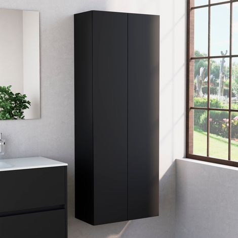 Inda - Colonna bagno con 2 ante e 4 ripiani 60x160 cm - Nero (1/3)
