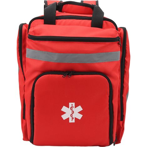 Sac de pompier rouge grand volume, sac de premier intervenant robuste, sac à dos médical d'urgence pour voyage et camping (1/5)