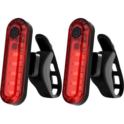 Feu arrière de vélo LED rechargeable USB (lot de 2) - Feu arrière de vélo LED ultra-lumineux (1/4)