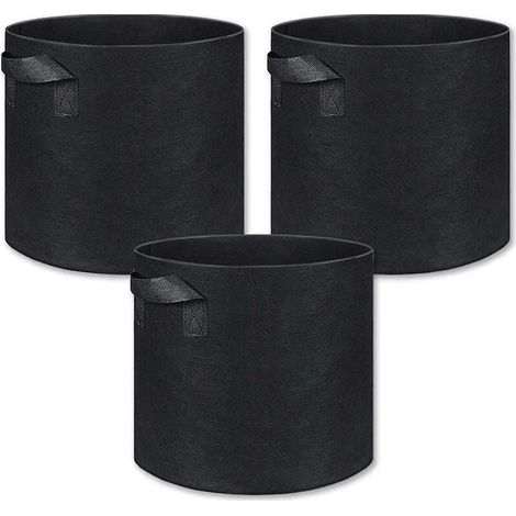 WHWY Lot de 3 sacs de culture Smart Pots en tissu pour plantes avec poignées Bundle 3 gallons - PVN8L (1/5)