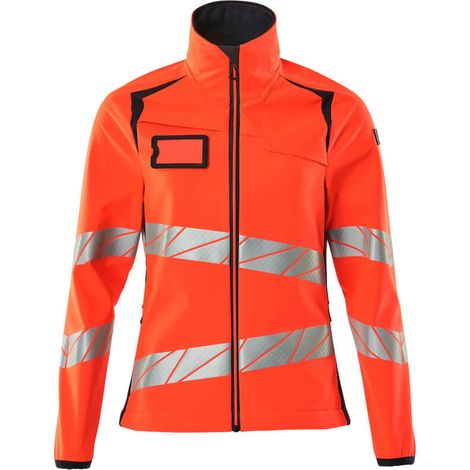 Mascot Soft Shell Jacke, Damenpassform Soft Shell Jacke Gr. S, Hi-vis rot/schwarzblau (1/4)