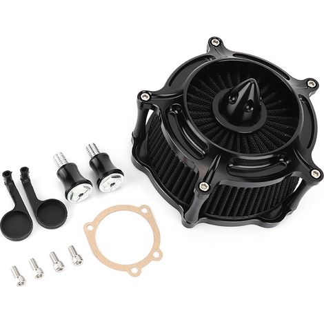 Ortviai Filtre à Air pour Moto Harley Sportster XL883/XL1200 – Aluminium CNC Noir, Compatible Modèles 1991–2019 (1/5)