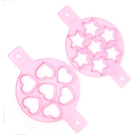 Lot de 2 moules à œufs en silicone pour crêpes et pancakes, accessoires de cuisine DIY (1/5)