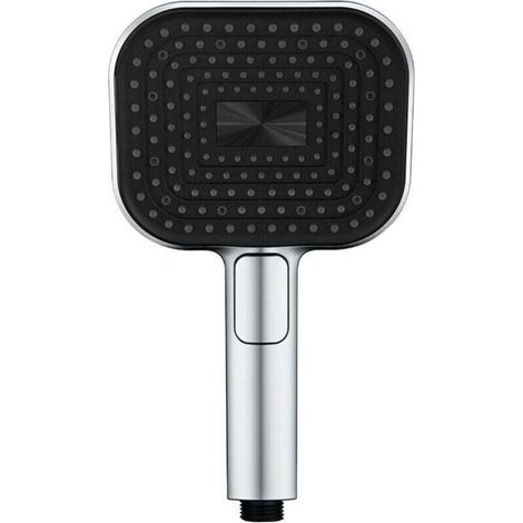 Water-Saving Shower Head, Anti-Limescale Hand Shower [Food-Grade Silicone], High Pressure, Large Hand Shower, 3 Spray Modes, Chrome (1/4)