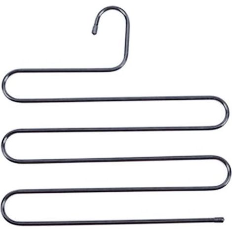 (14,17 x 14,17 pouces, lot de 2, noir) S-Type en acier inoxydable vêtements pantalons cintres placard rangement organisateur pour pantalons jeans écharpe à suspendre (1/5)