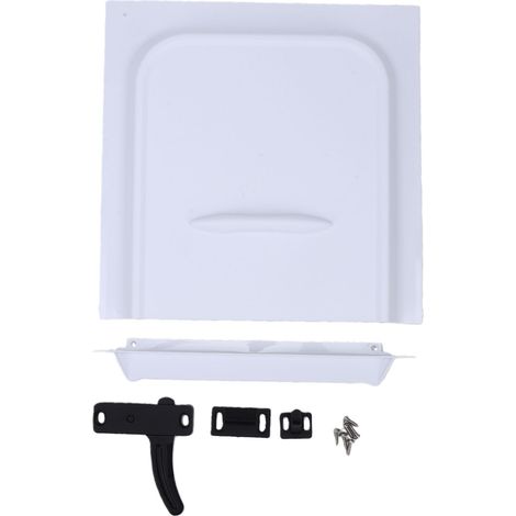Housse de protection blanche pour verrou de porte moustiquaire de caravane de 30 cm (12 pouces) avec butée coulissante et panneau de protection coulissant. (1/5)