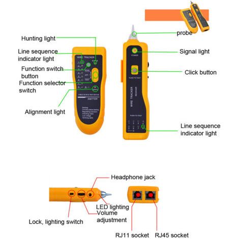 JW-360 - Rilevatore di linee telefoniche di rete, strumento multifunzionale per il controllo dei cavi, tester per cavi (1/5)