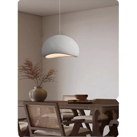 Suspension design wabi-sabi japonaise, blanc 30cm, 3 couleurs réglables