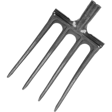 Fourche à Creuser en Acier à Haute Teneur en Carbone, Forte Résistance, Prévention Anti-casse, Fourche à Bêcher pour Jardin (4 dents) (1/4)