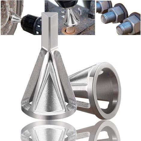 Outil de chanfreinage externe d'ébavurage (Silver-2Pack) Outil de chanfreinage Foret externe en acier inoxydable à grande vitesse Répare rapidement (1/5)