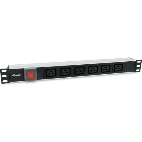 Regleta rack 19\" 1u equip 6 tomas c19 con interruptor conector iec20 333319 (1/4)