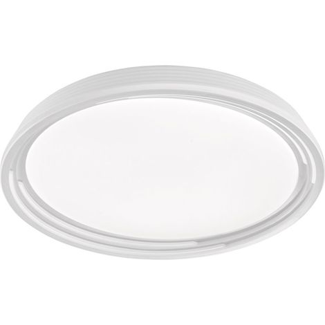 Lampada da soffitto plafoniera lampada da soggiorno lampada da camera da letto lampada da corridoio, dimmerabile, vetro acrilico bianco, LED 22W 2700Lm bianco caldo, DxH 43x7,5 cm