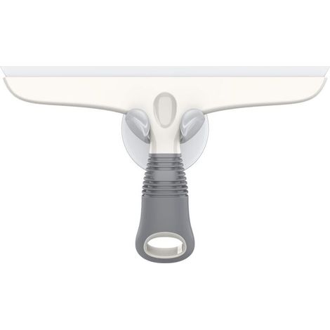 Tergivetro in silicone bianco e grigio con ventosa, tergivetro multiuso per vetri, finestrini auto, finestre, porte - Crezuo (1/4)