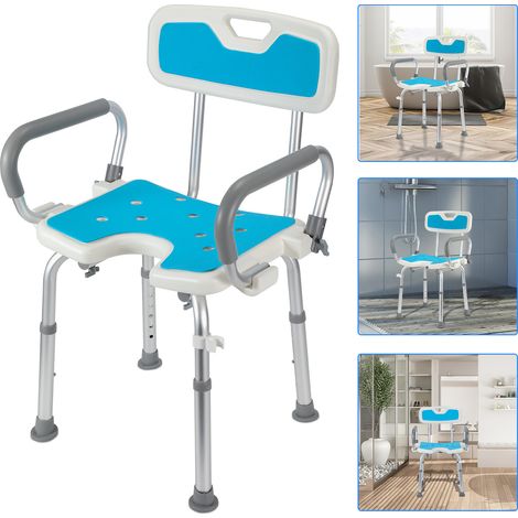 TolleTour Silla de Transferencia para Ducha, Brazos Abatibles, Cojín Suave, Fácil Acceso (1/5)