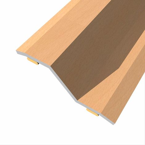 Junta de acero para desnivel 8-14 mm, adhesiva, flooring, haya clara, 83 x 3,6 cm