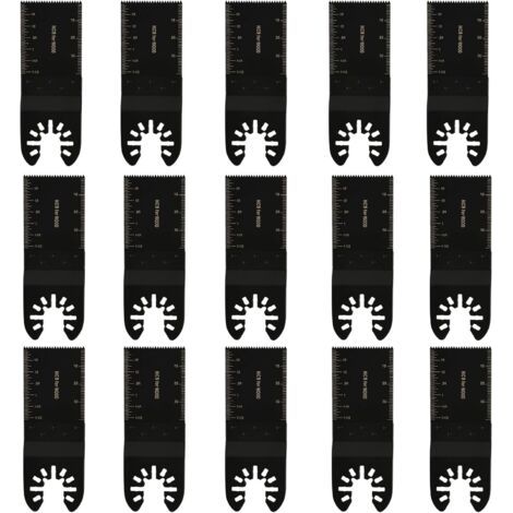 15 Pcs Lame Outil Multifonction, 34mm Lame Scie Oscillante, Lame de Scie Oscillante Multifonctions Universelle pour Outils Multifonction Oscillants Bois Plastique Accessoires