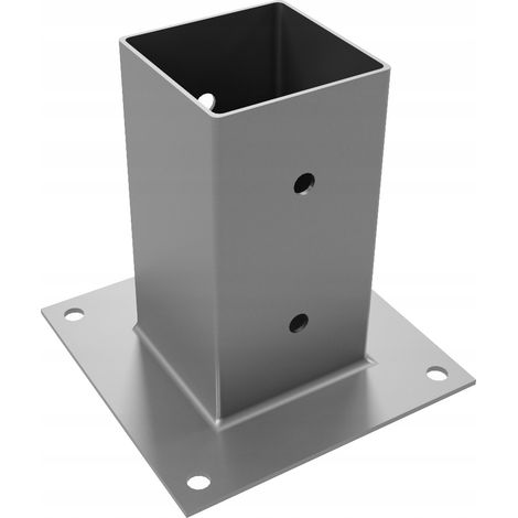 Base per colonna avvitabile in acciaio inox 80x80x150 mm, staffa di ancoraggio marca (1/3)