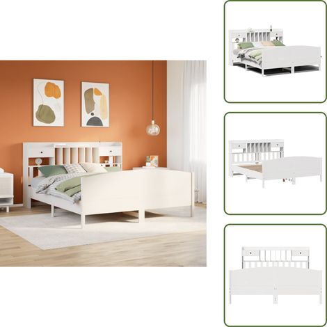 Letto con base a doghe - vidaXL Giroletto con Libreria senza Materasso 180x200 cm in Legno Pino - Letto con cassetti