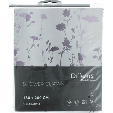 Differnz Rideau de douche Violet H200xl180xL0.3cm (1/5)