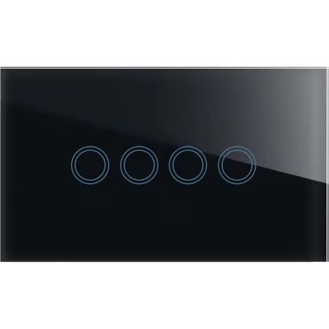 Tuya Interruttore Touch Nero Smart Matter WiFi da Parete Serie Prestige  Dimensione: 4 Pulsanti