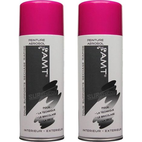 Bombe de Peinture - AMT - Fushia - Lot de 2 - 330ml - Acrylique Intérieur/Extérieur