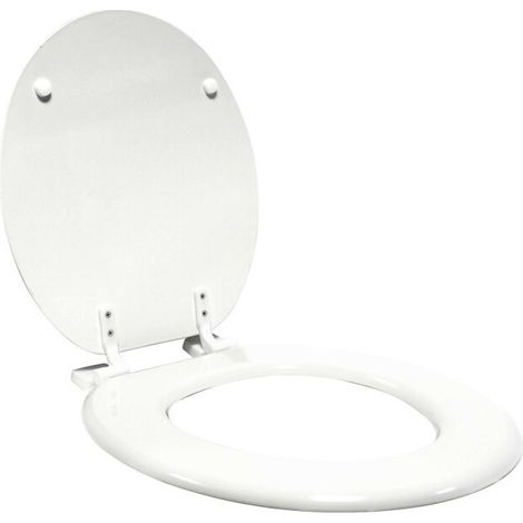 Abattant WC 37 x 47 cm Orbella Blanc/Argent - MDF Imprimé - Livraison gratuite (1/4)