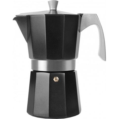 Cafetera aluminio inducción negra para 3-6 tazas Evva 623106 ibili