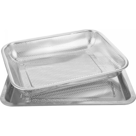 Égouttoir à huile rectangulaire en acier inoxydable, passoire carrée, tamis, plaque de cuisson, grille à bacon et frites, grille à poulet