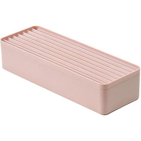 (Rose) 1 boîte de rangement en plastique pour câbles de données d'écouteurs, organisateur de fournitures de bureau avec couvercle, boîte de gestion des câbles anti-poussière (1/3)