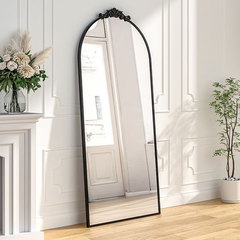Vintage Inspired Black Metal Framed Accent Mirror (1/5)