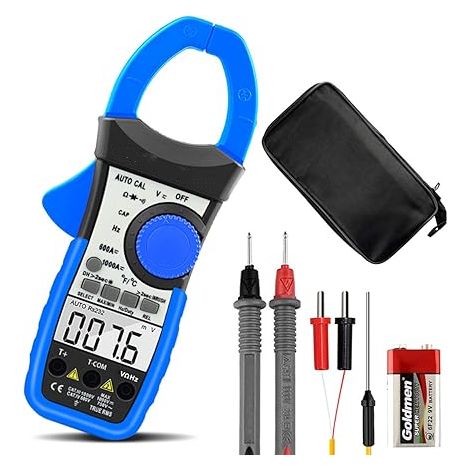 HP-870N DC-Stromzangenmessgerät, 6000 Zählungen, digitales Multimeter, automatische Bereichswahl, elektrischer Tester für Volt, Ampere, Ohm, Kappe, Temperatur, Durchgang mit Einschaltstromprüfung 40 m (1/5)