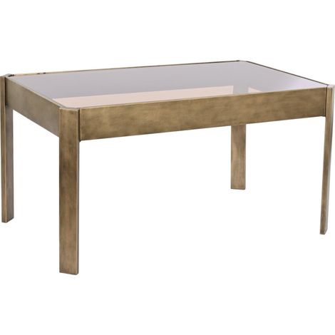 Mesa Centro Metal Cristal 102X62X53 Dorado MB205982 (1/5)