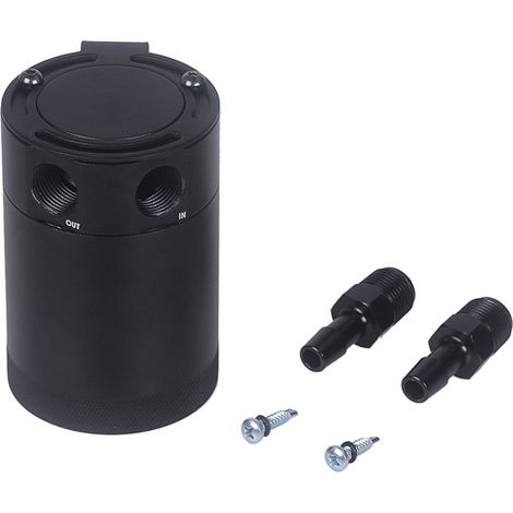 Séparateur d'air de réservoir de bidon de récupération d'huile à 2 ports en aluminium déflecteur (1/5)