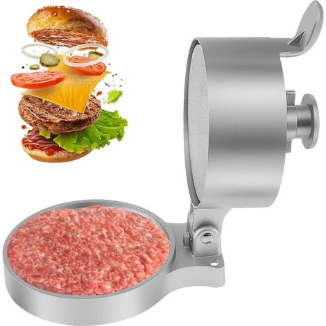 Presse à hamburger, moule à hamburger réutilisable en alliage d'aluminium robuste et réglable, outil pour écraser les steaks et les légumes - pour grillades, plaques de cuisson, pique-niques, sandwich (1/5)